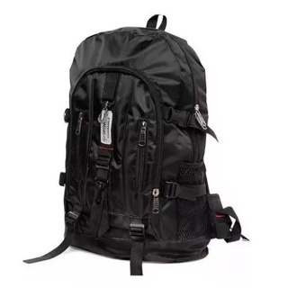 Mochila Motoqueiro Impermeável Bolso Caveirão Camping Trilha Resistente Preta Masculina 50 Litros