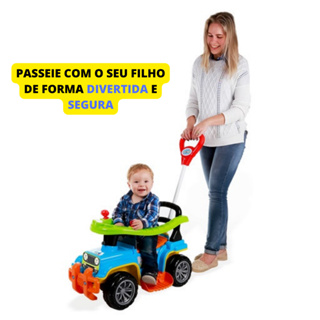 Carrinho De Passeio Quadriciclo Infantil Com Haste Bebe Jeep Menino Dia das Crianças