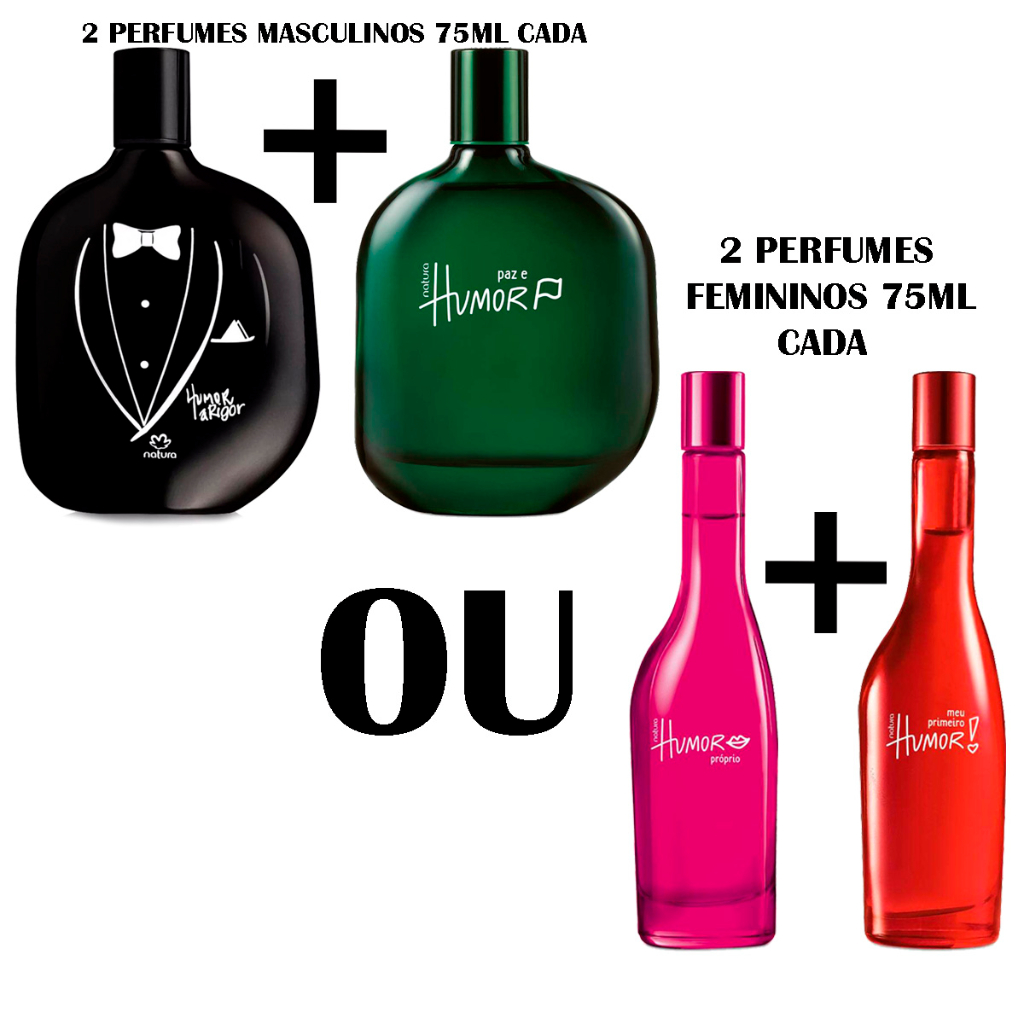 Kit 2 Perfumes Humor Natura 75ml cada Masculino ou Feminino Original ...