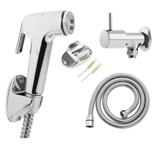 Ducha Higienica Gatilho + Mangueira + Suporte Para Banheiro Registro Aço Inox