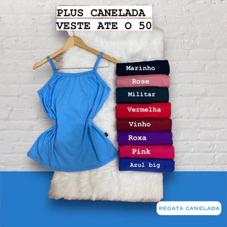 Kit 4 blusa Feminina malha Canelada regata plus size basica lisa promocao