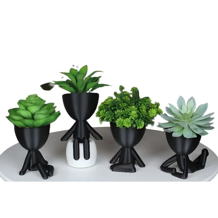 Show Kit Robert Plant P 4 Vasinhos Decorativos 6cm para Suculentas plantas artificiais e naturais (6cm)