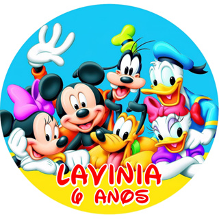 70 Adesivos da Turma do Mickey 4cm x 4cm SEM RECORTE.