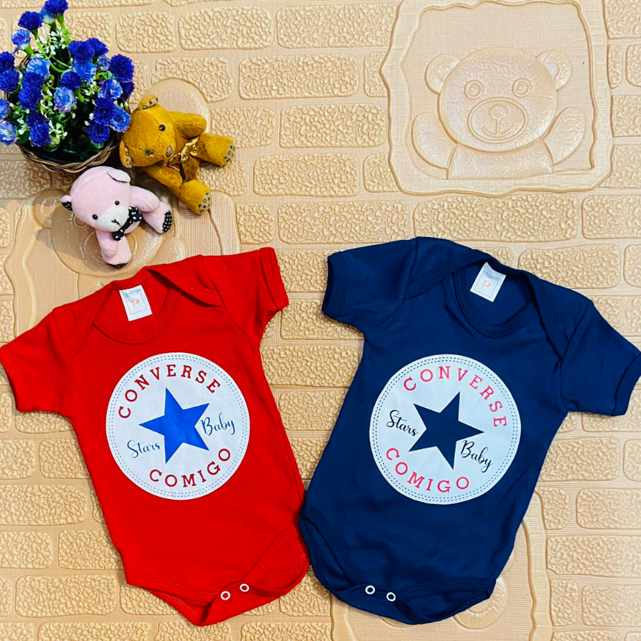 Body Divertido Bebê Menina/Menino/Gêmeos - Converse Comigo (ótimo para presentear)