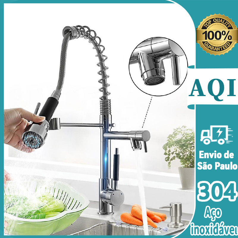 Torneira Cozinha Gourmet Monocomando Duo Spray Mesa ME01L Doan - Escorrega  o Preço