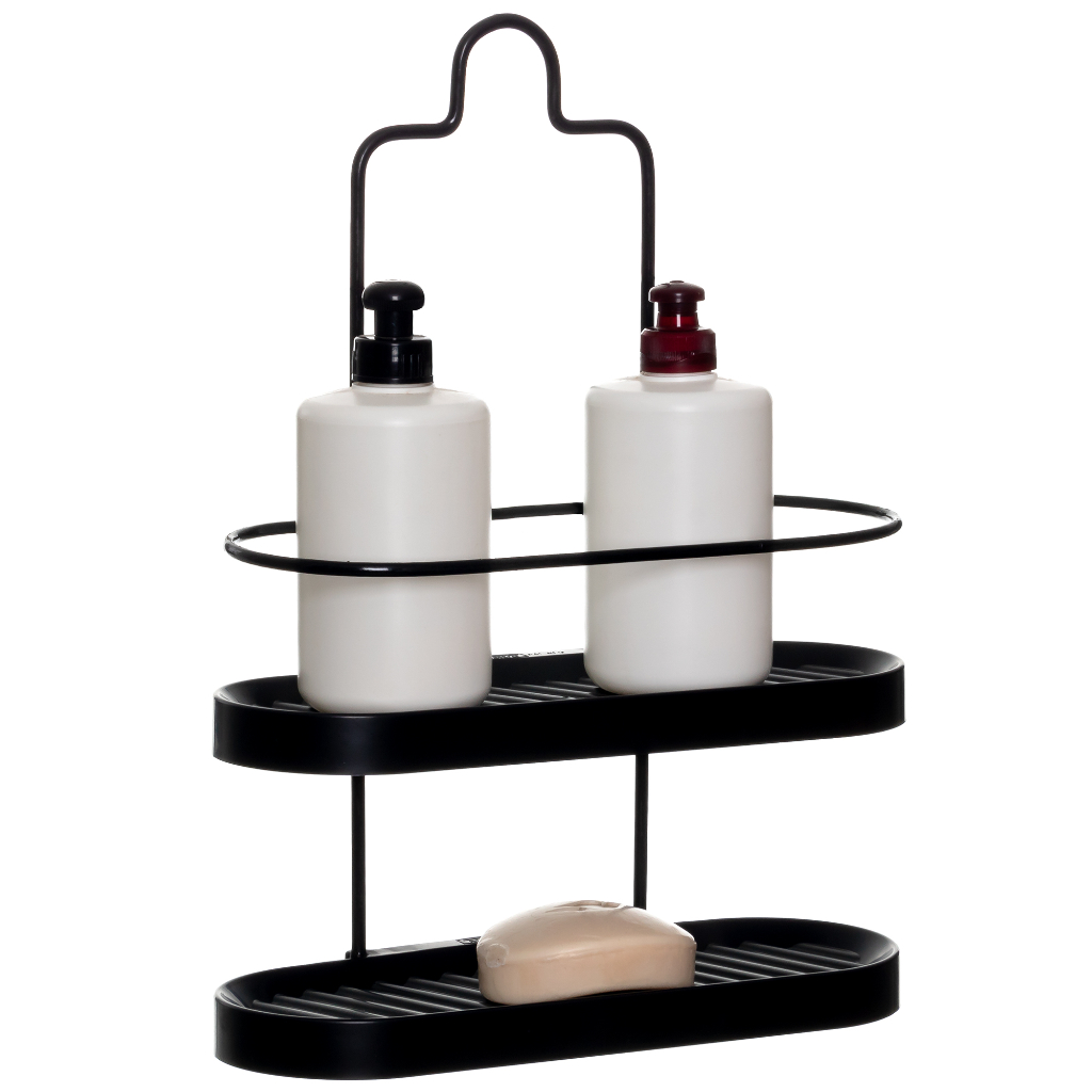 Porta Shampoo Sabonete Suporte De Registro Pendurar Banheiro Preto