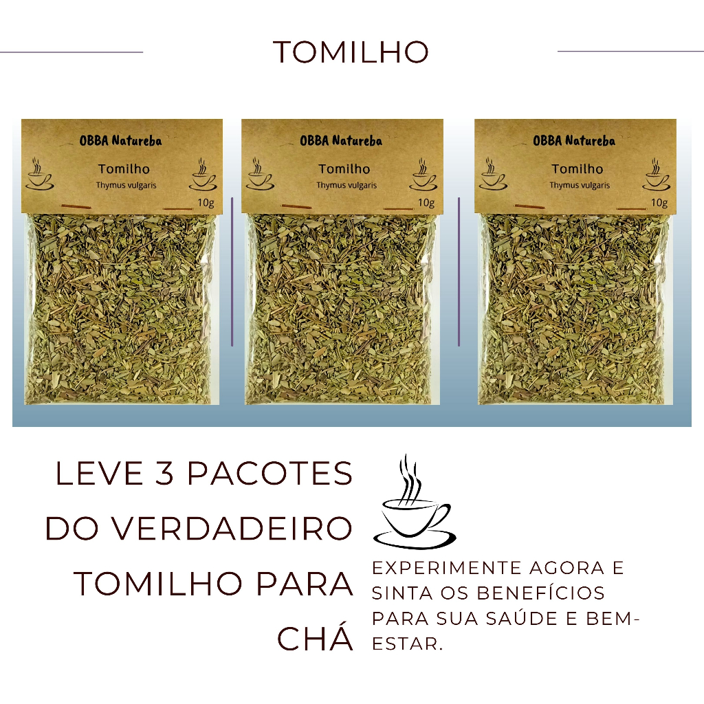 3 Pacotes Tomilho para Ch Produto 100 Natural Shopee Brasil