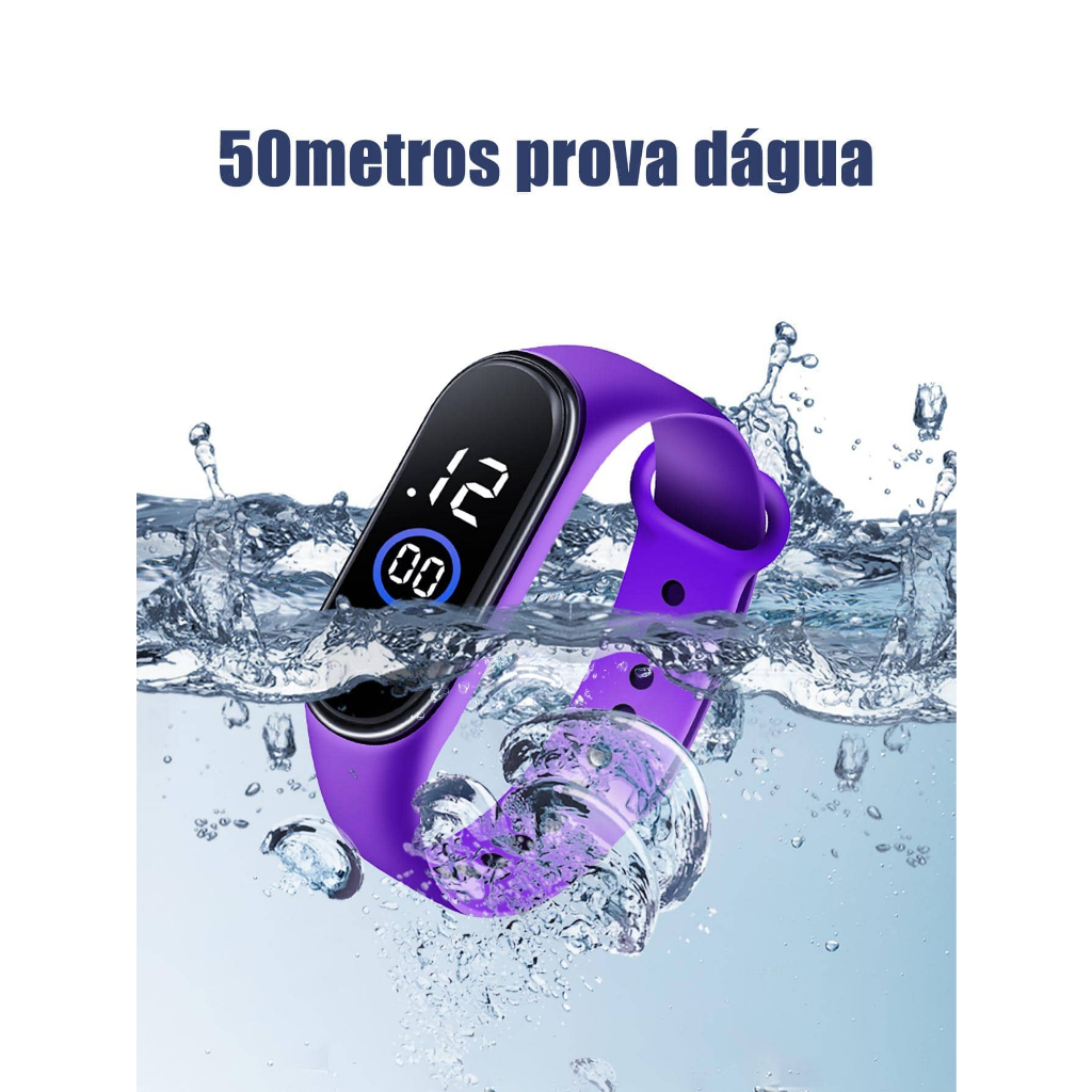 Relógio digital M4 Led Impermeável Esportiva à prova d'água