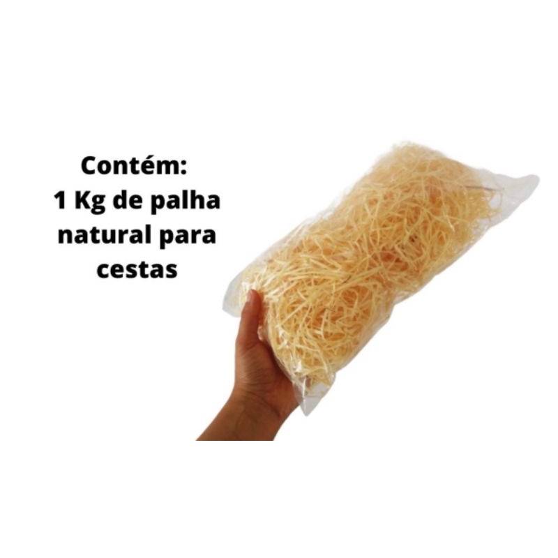 1kg Palha Madeira Natural Para Cesta Decorativas Artesanato