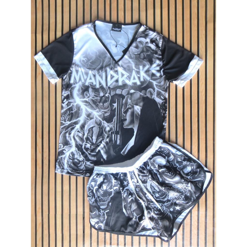 Kit Império Mandrake Cria de Quebrada Favela babylook + Short Cod22