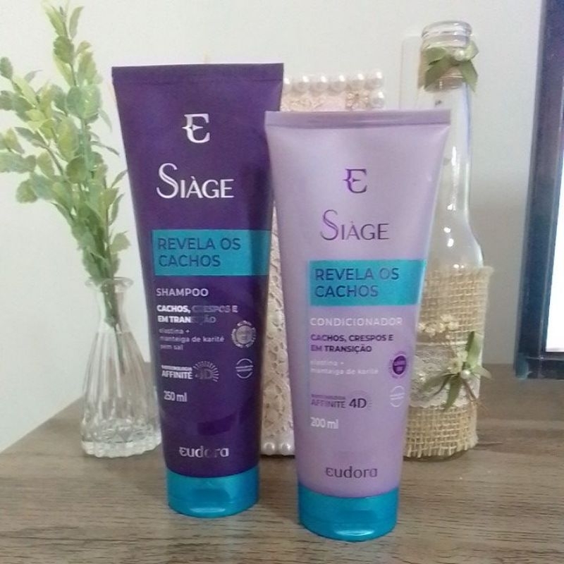 kit Shampoo e Condicionador Eudora Siage Revela os Cachos | Shopee Brasil