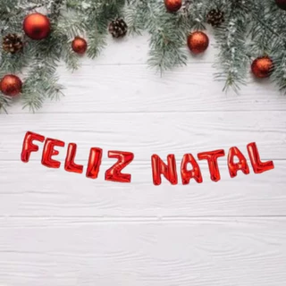 Feliz Natal Kit Balões Balão Metalizado Vermelho De 37 Cm - Feliz Natal