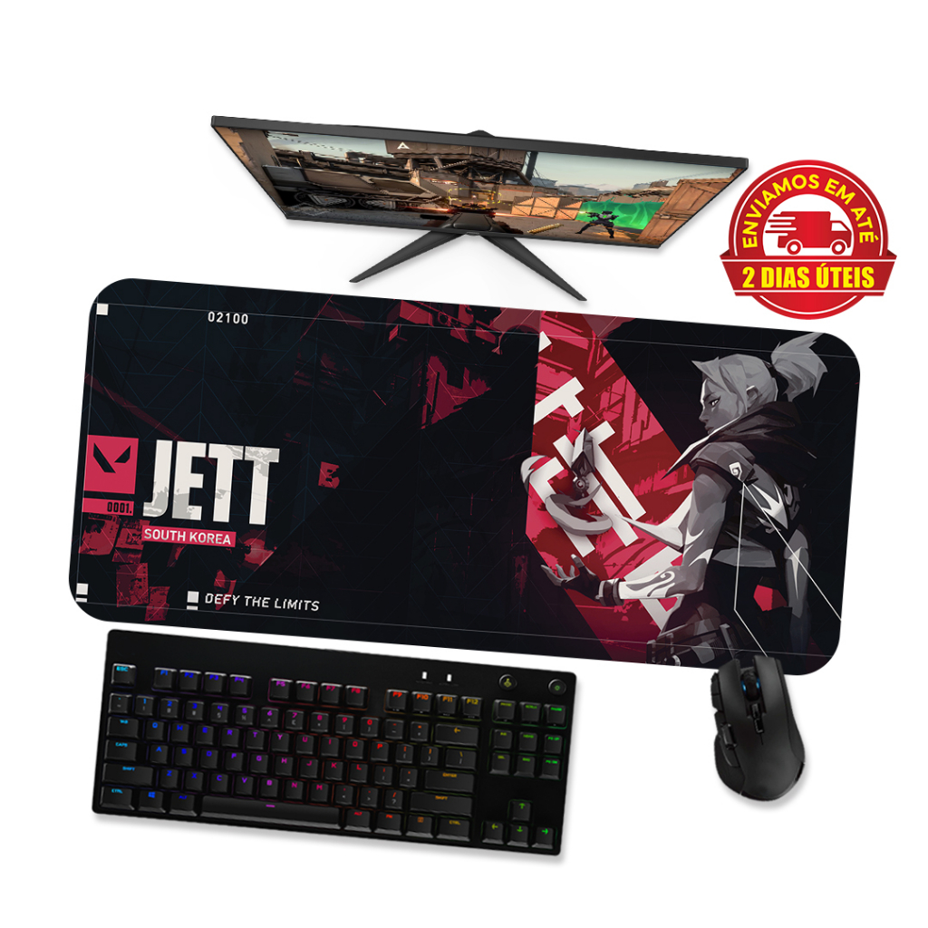 Mousepad Gamer Grande Speed 90x40 Valorant Jett 7 Shopee Brasil