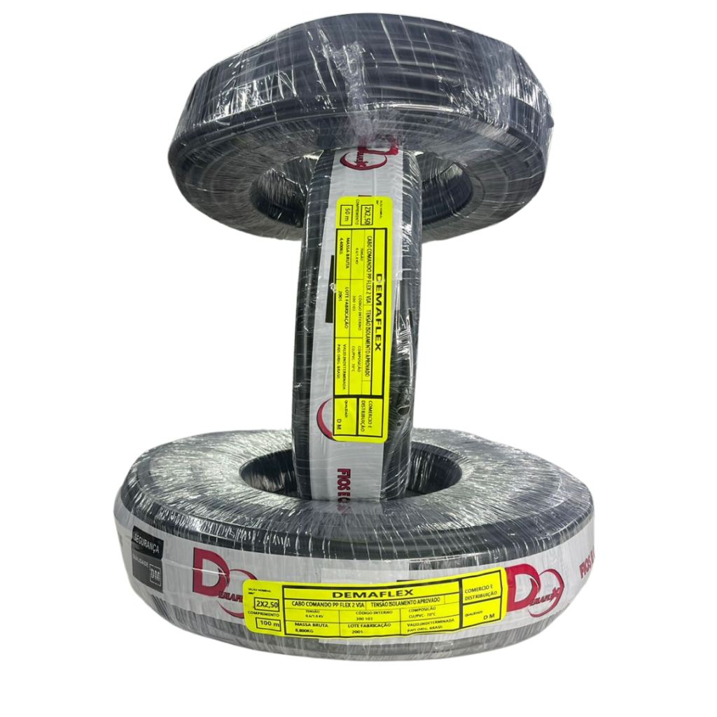 Cabo PP 2X2,50mm 2 Vias Rolo com 50 Metros