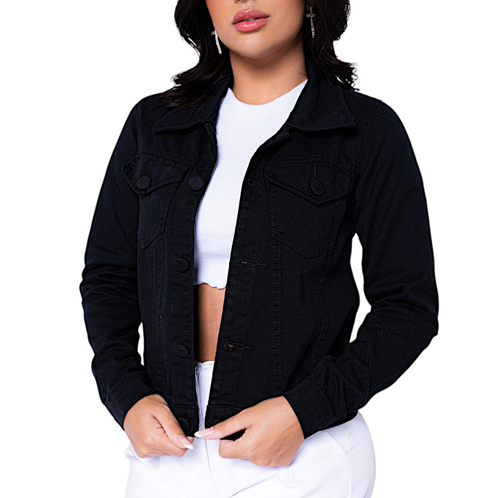 Jaqueta Feminina Preta e Colorida | Jeans | Brim | Denim