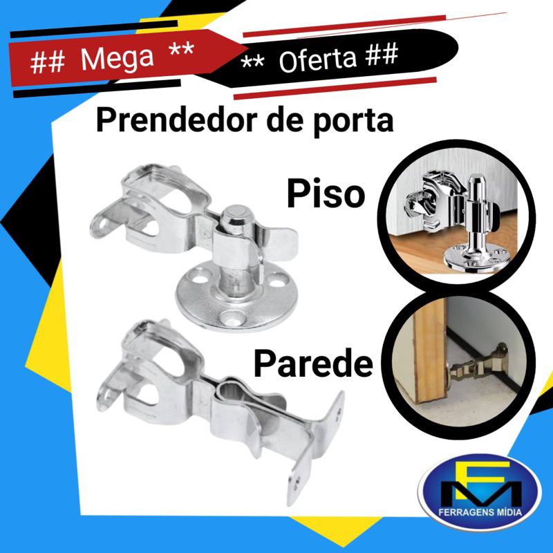 Prendedor e fixador de Porta Para Piso ou Parede Renna