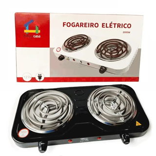 Fogão Elétrico Fogareiro Portátil Cooktop 2000w 220v 2 Bocas e 110V