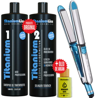 Prancha Chapinha Profissional Nano Titanium 465F + Progressiva Titanium Liss