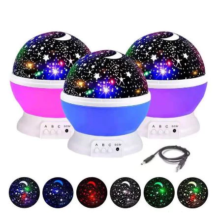 Mini Abajur Projetor Estrelas Infantil Luminaria Estrelas De Luz Galaxia Céu Estrelado Criativo Rotação Noite Luzes