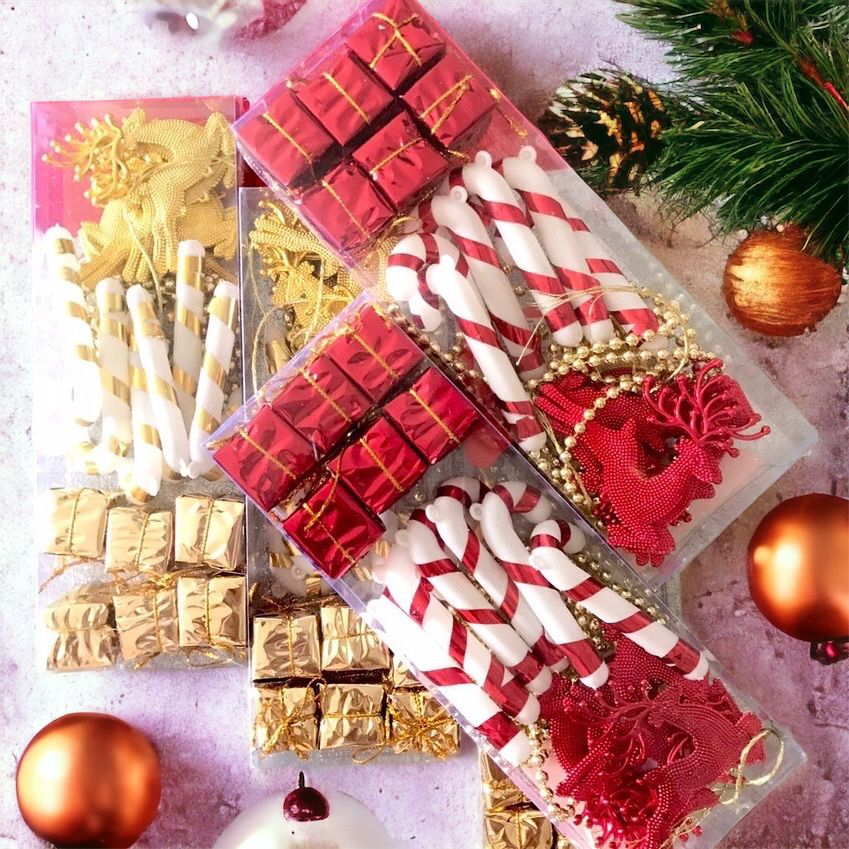 Kit Pendente Natalino 19 Peças Para Decorar Arvore De Natal - Enfeite de Natal