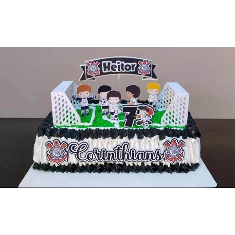 topo bolo futebol decorações aniversário em Promoção na Shopee
