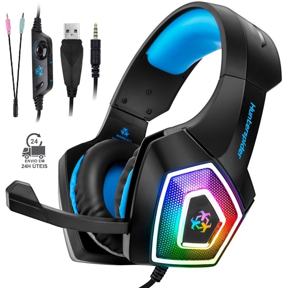 Fone de Ouvido Headset Gamer HunterSpider V1 para PS4, PS5, XBox, Pc, Celular, Tablet, Ipad