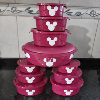 Kit 10 peças oval marsala Mickey e Minnie adesivado