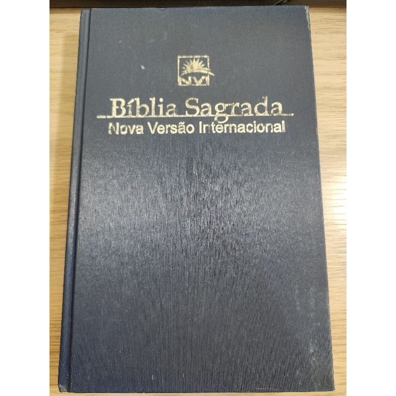 Bíblia Sagrada Nova Versão Internacional NVI Slim Capa dura azul semi-nova