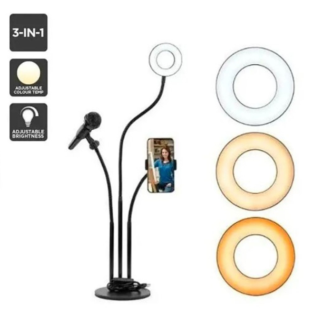 Ring Light LED Com Presilha De Mesa Suporte Celular e suporte para ...
