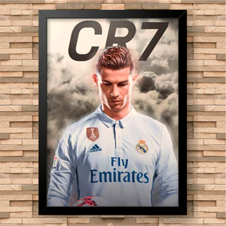 QUADRO CRISTIANO RONALDO - Tema Futebol - Cr7 - Craques Do Futebol - Camisa 7 - Time E Esporte