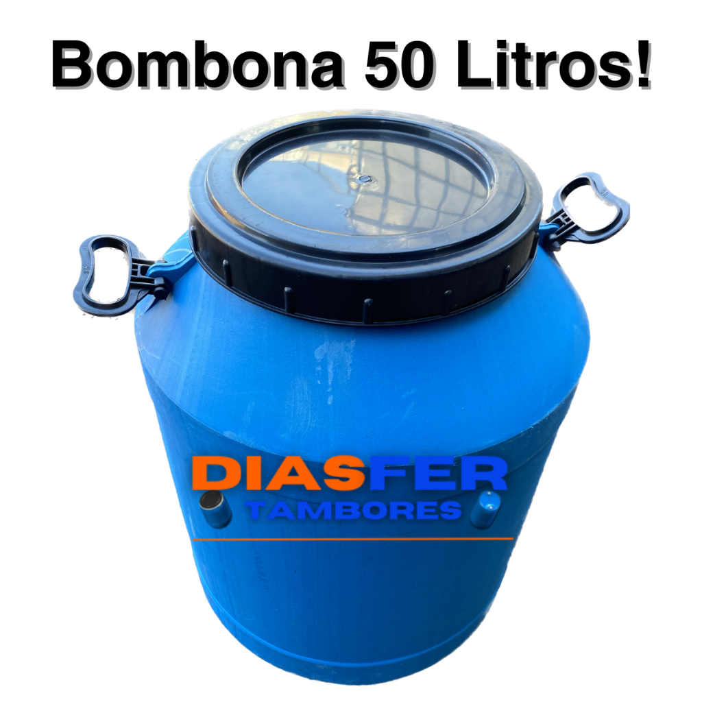 Eco Bombona 50 Litros Leiteira Tambor Barril Barrica Tonel Galão Combustível água Fermentador Vinho água de reúso Cloro água sanitária detergente Bombonas plasticas Bombona 100 litros Bombona 50 Bombona 80 litros