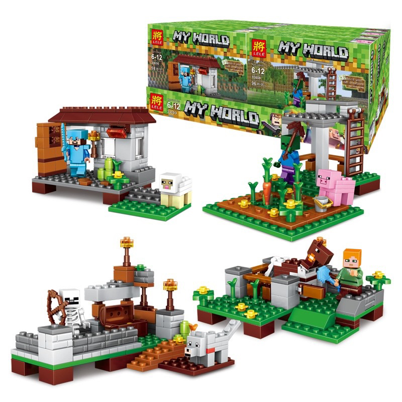 Lego Minecraft canhão brinquedo de montar blocos game