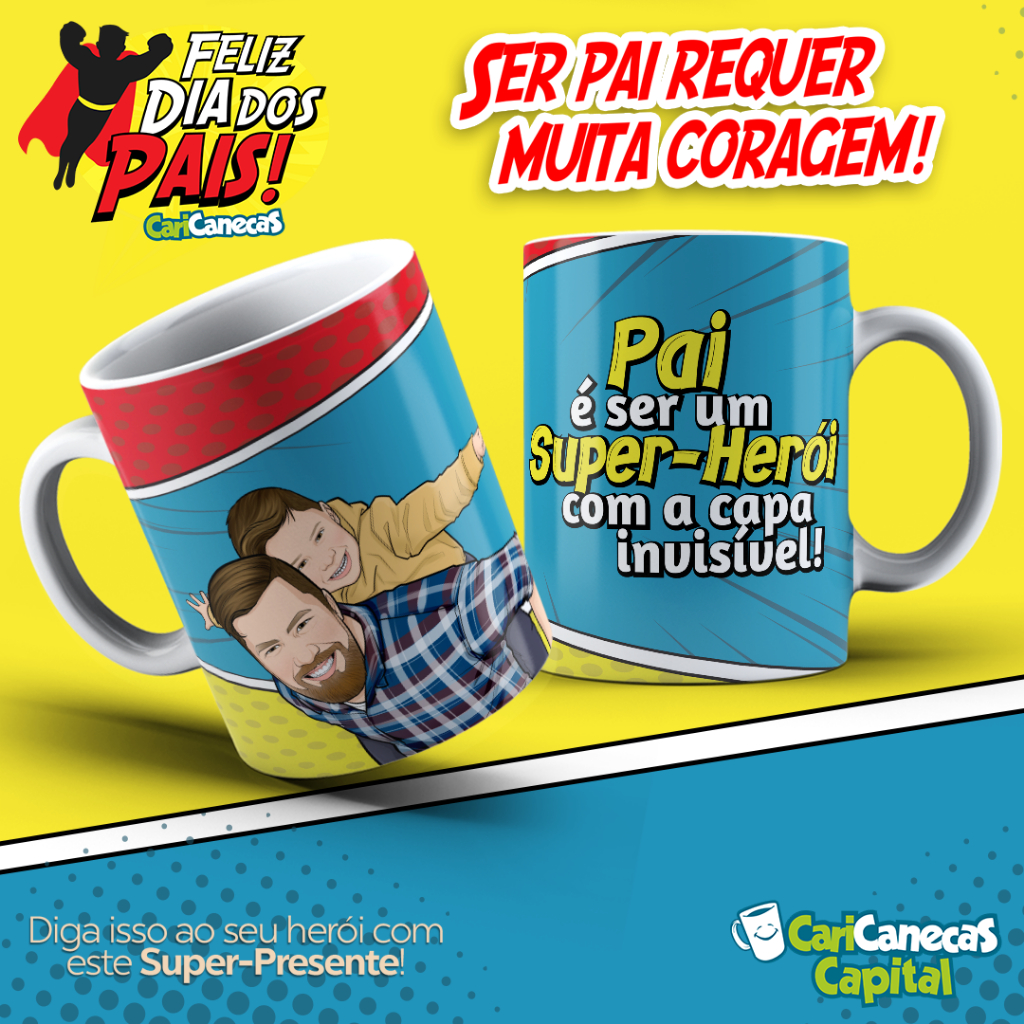 Caneca - Dia dos Pais - Caricatura Personalizada