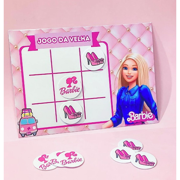 Jogo da Velha - Barbie Lembrancinha de Aniversário