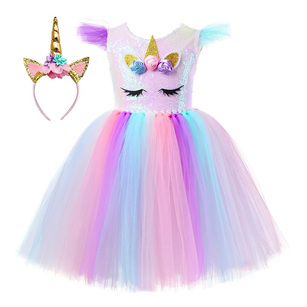 Vestido Infantil Princesa dos Unicórnios
