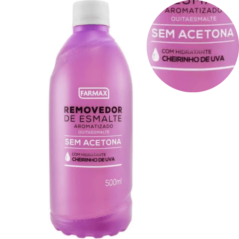 Removedor De Esmalte Cheirinho Uva Para Unhas Farmax Sem Acetona Com ...