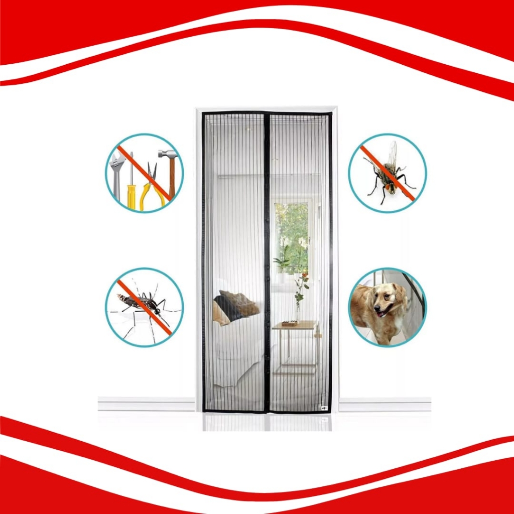 CORTINA MAGNÉTICA TELA MOSQUITEIRA FECHAMENTO AUTOMÁTICO ANTI-MOSQUITO INSETO PERNILONGO MOSCA 100X210CM