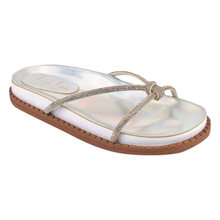 Papete com Brilho Strass Infinity Rasteira Feminina Pedraria