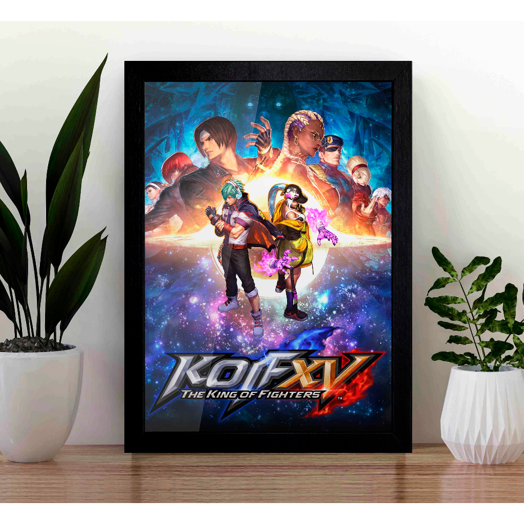 Quadro The King of Fighters XV kof A3 com Acrílico Na Frente