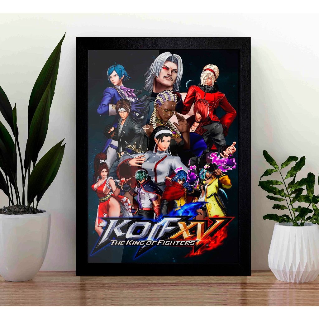 Quadro The King of Fighters XV kof A3 com Acrílico Na Frente