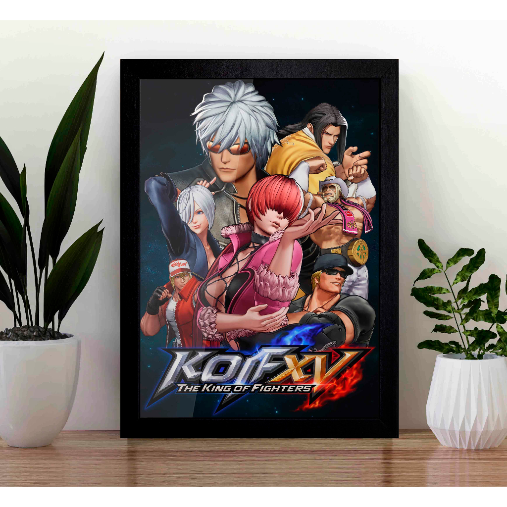 Quadro The King of Fighters XV kof A3 com Acrílico Na Frente
