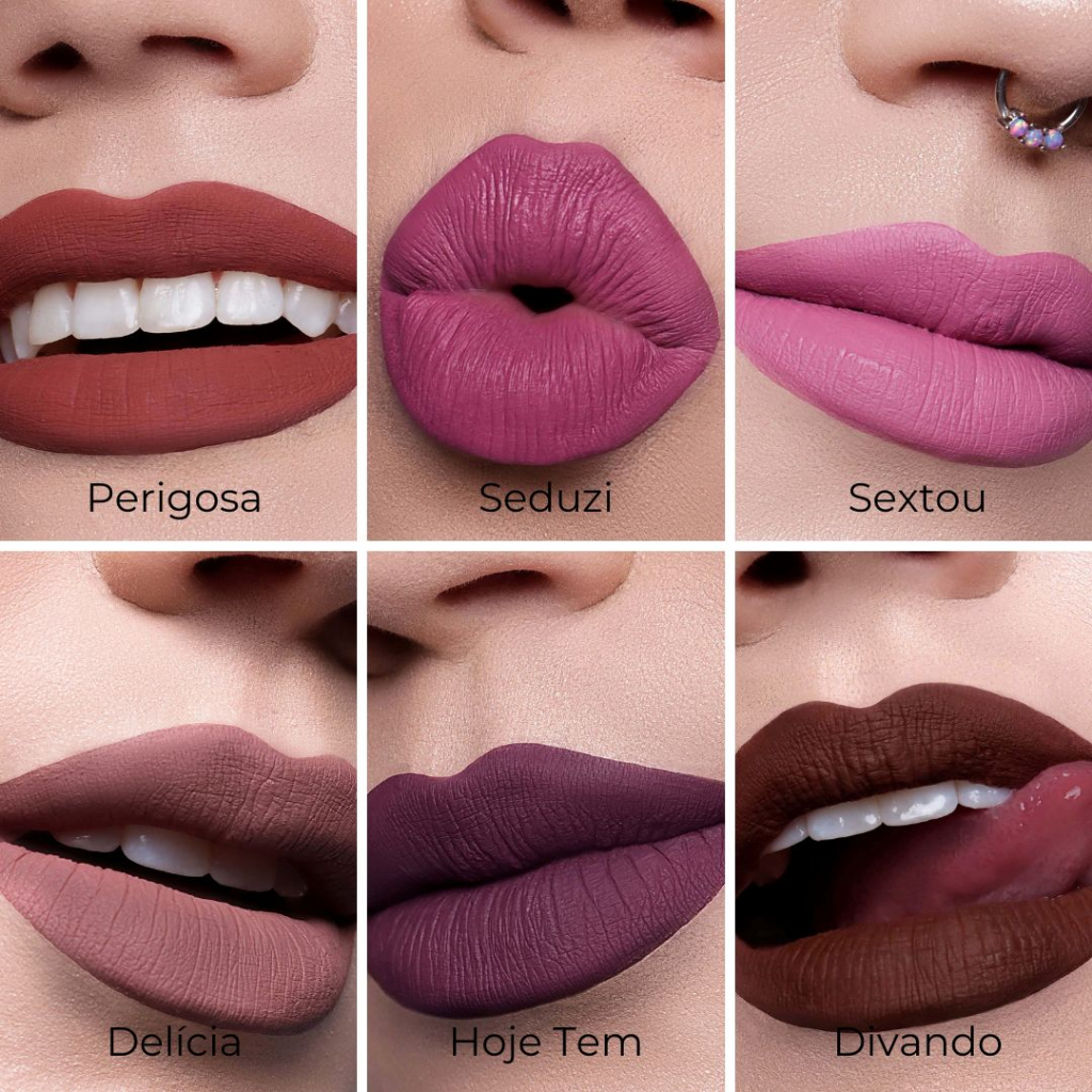 Batom Líquido Matte Adversa Vegano Coleção Manda Nudes Não Transfere ...