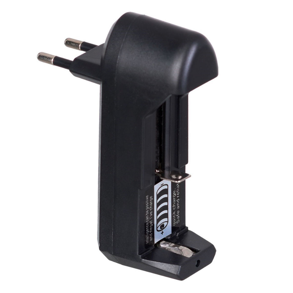 Carregador de Bateria Com Mola Pilha Lanterna Tática 18650 14500 Bivolt Universal