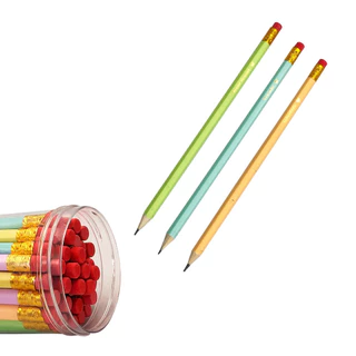 Kit de Lápis Grafite Hb Soft Com Borracha - 36 Unidades Sextavado