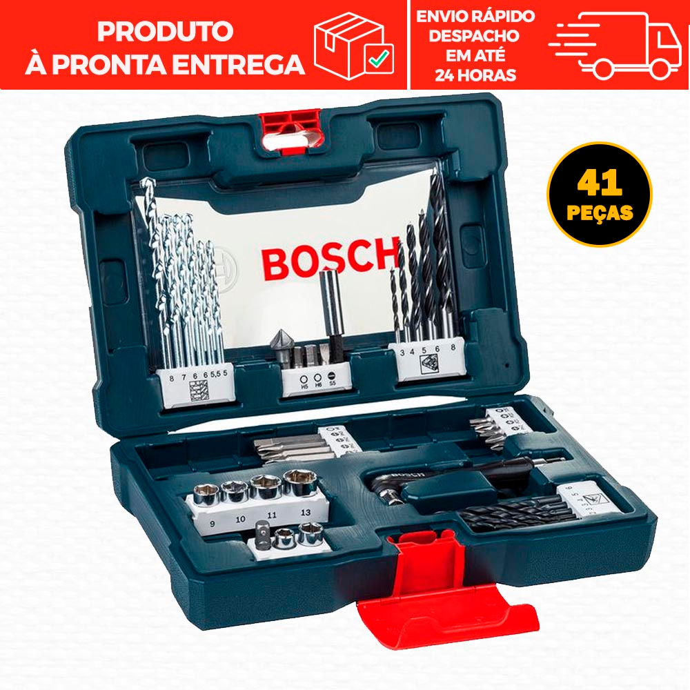 Kit De Ferramentas Completo Brocas e Bits Bosch 41 Peças V-Line Com ...
