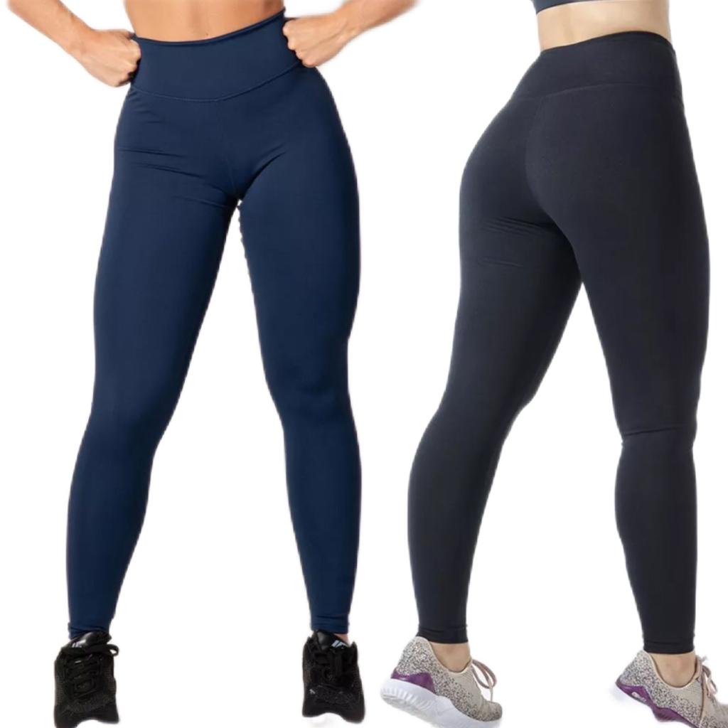 Calça legging fitness academia calça preta básica cós alto anatômico roupa  feminina academia crossfit pilates musculação