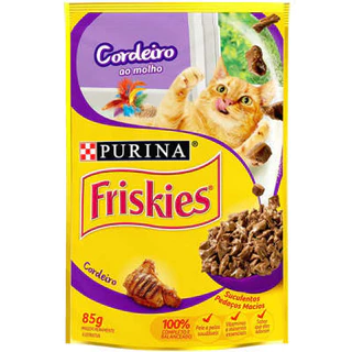 Ração Úmida Nestlé Purina Friskies Sachê Cordeiro ao Molho para Gatos 85g