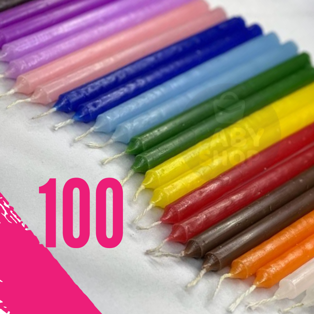 Kit 100 Velas Coloridas 16cm