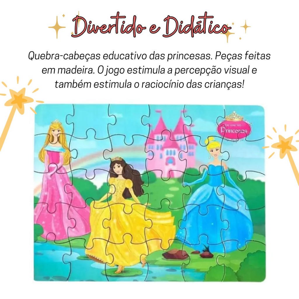 JOGO QUEBRA CABECA 30 PECAS PRINCESAS - Telebrinquedos