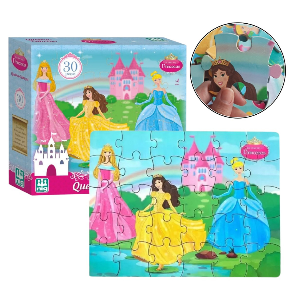 Jogo Quebra cabeca Disney Princesas 30 pecas